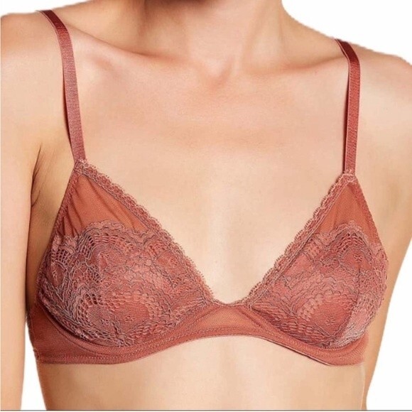 Free People Triangle Lace Underwire Bra in Copper Size 32A - Picture 1 of 5
